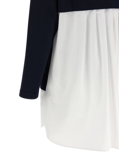 Dress by Elisabetta Franchi for women in viscose polyester cotton blue features an magnificent silhouette, artfully detailed with a magnificent and that flows into an magnificent short mini.