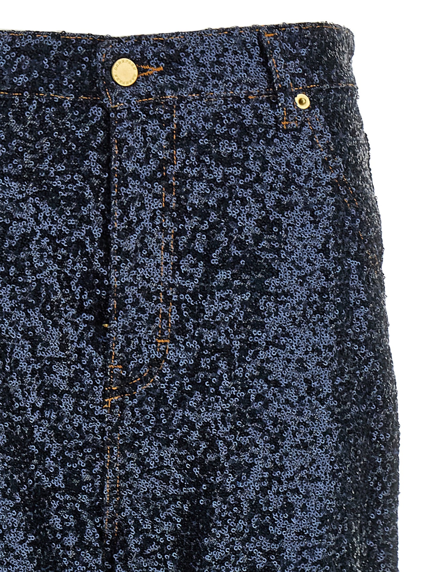 Jeans by Darkpark for women in cotton denim polyester & sequins blue & signature presents a tailored silhouette, showcasing a tailored and long cut with a refined for a truly tailored aesthetic.