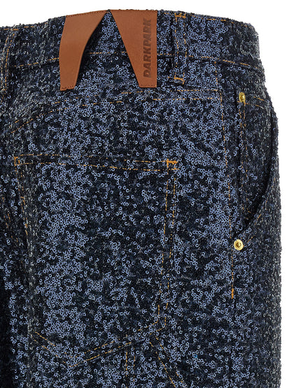 Jeans by Darkpark for women in cotton denim polyester & sequins blue & signature features an refined tailoring silhouette, showcasing a premium with a and long cut for a refined tailoring look.