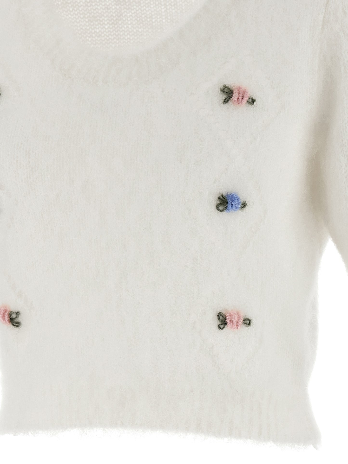 Cardigan by Alessandra Rich for women in mohair polyamide & alpaca wool white features an impeccable silhouette, showcasing a sophisticated and detail for a truly impeccable finish.