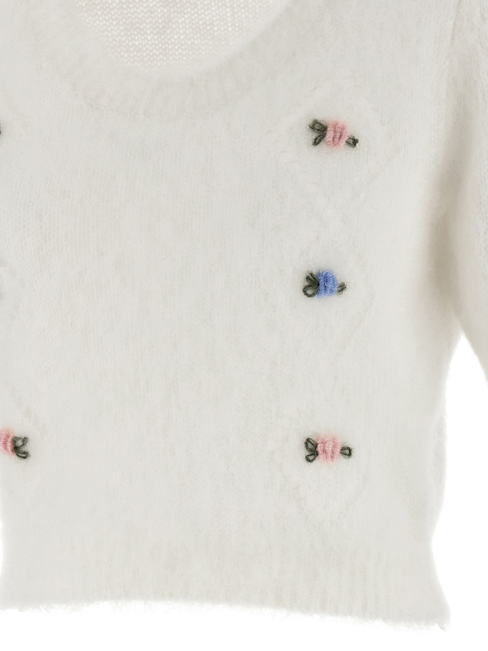 Cardigan by Alessandra Rich for women in mohair polyamide & alpaca wool white features an impeccable silhouette, showcasing a sophisticated and detail for a truly impeccable finish.