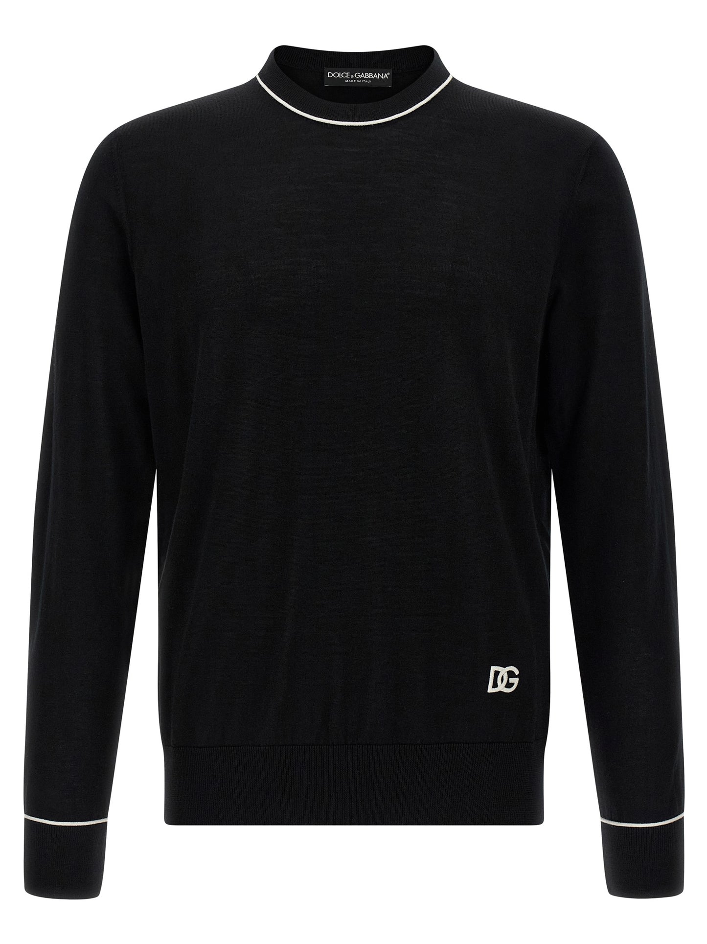 Cardigan by Dolce & Gabbana for men in marabou wool black showcases a captivating silhouette, artfully detailed with a captivating and for a truly sophisticated captivating look.