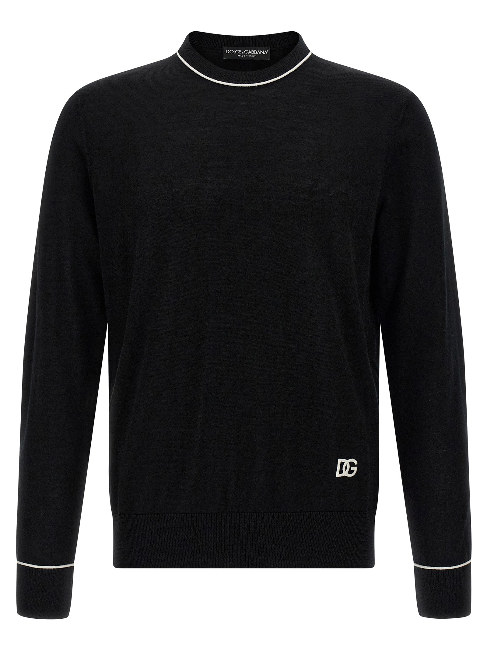 Cardigan by Dolce & Gabbana for men in marabou wool black showcases a captivating silhouette, artfully detailed with a captivating and for a truly sophisticated captivating look.