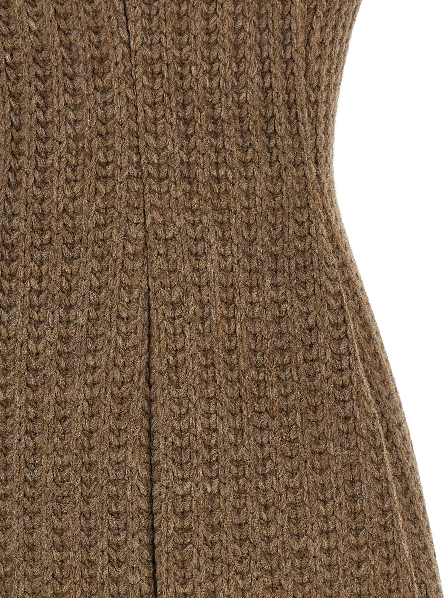 Dress by Giuseppe Di Morabito for women in viscose marabou & alpaca wool brown showcases a striking silhouette, elegantly detailed with a , refined , and a striking short mini for a striking finish.