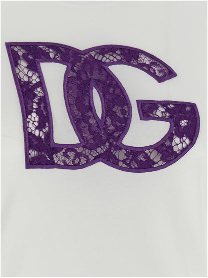 T-Shirt by Dolce & Gabbana for women in cotton white features an edgy silhouette, meticulously detailed with a sophisticated and for a truly edgy finish.