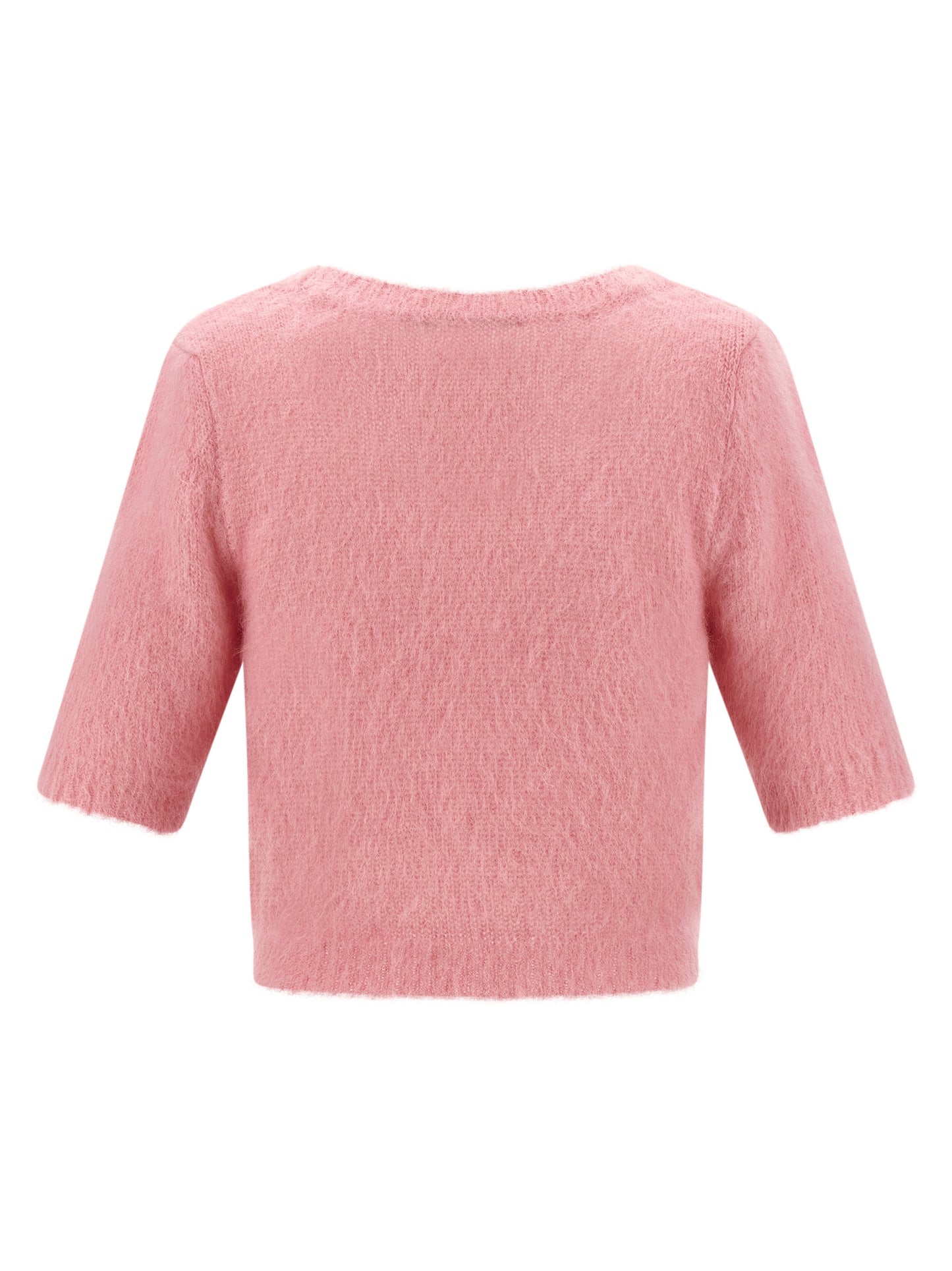 Cardigan by Alessandra Rich for women in mohair polyamide & alpaca wool multicolor & pink features an impeccable silhouette, showcasing a sophisticated round neckline and detail for a truly impeccable finish.