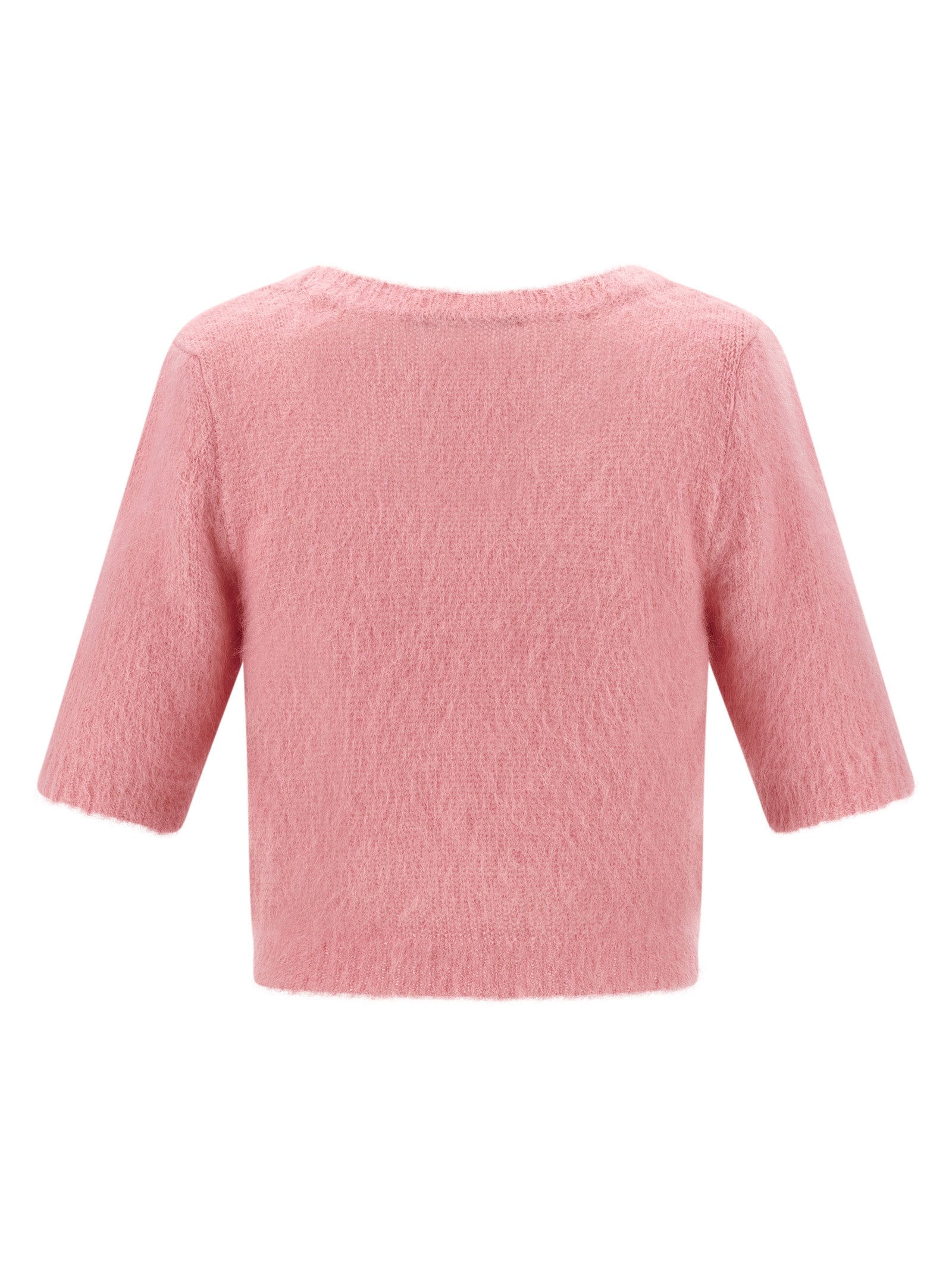 Cardigan by Alessandra Rich for women in mohair polyamide & alpaca wool multicolor & pink features an impeccable silhouette, showcasing a sophisticated round neckline and detail for a truly impeccable finish.