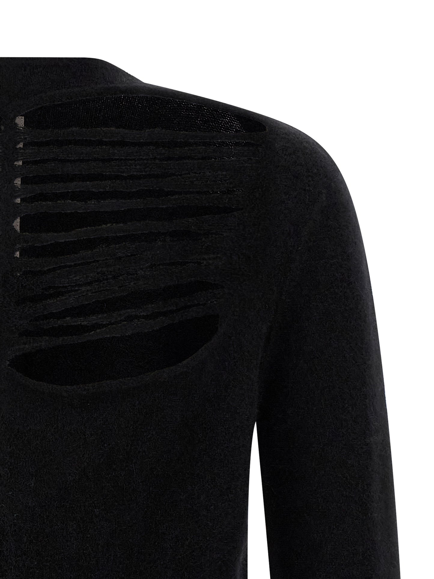 Cardigan by Rick Owens for men in polyamide & alpaca wool black presents a textural silhouette, artfully finished with a textural boat neckline and for a sophisticated, textural look.