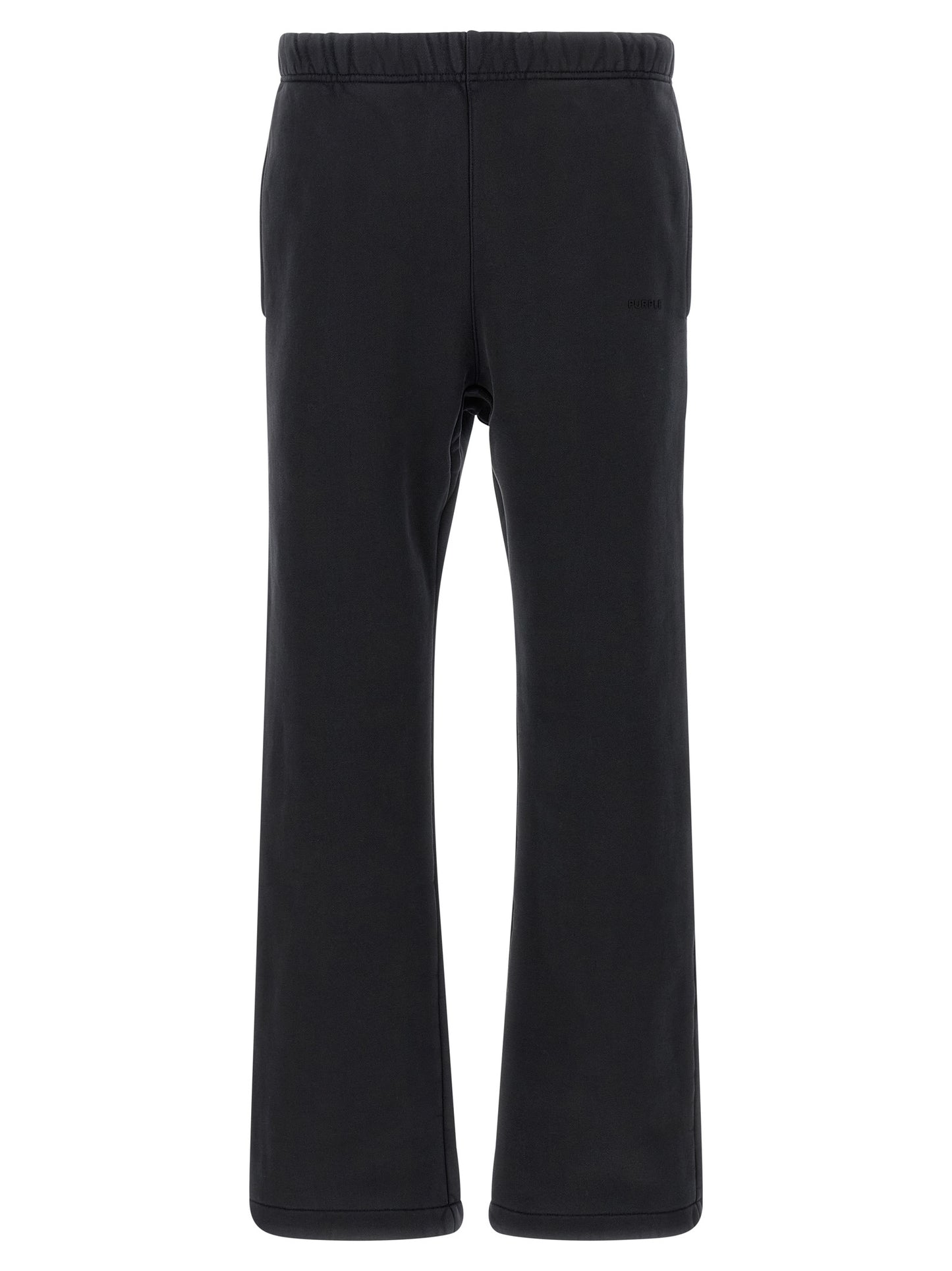 Joggers by PURPLE for men in cotton black & purple features an sophisticated and straight-leg & wide with a precise long, creating a sophisticated and sophisticated silhouette.