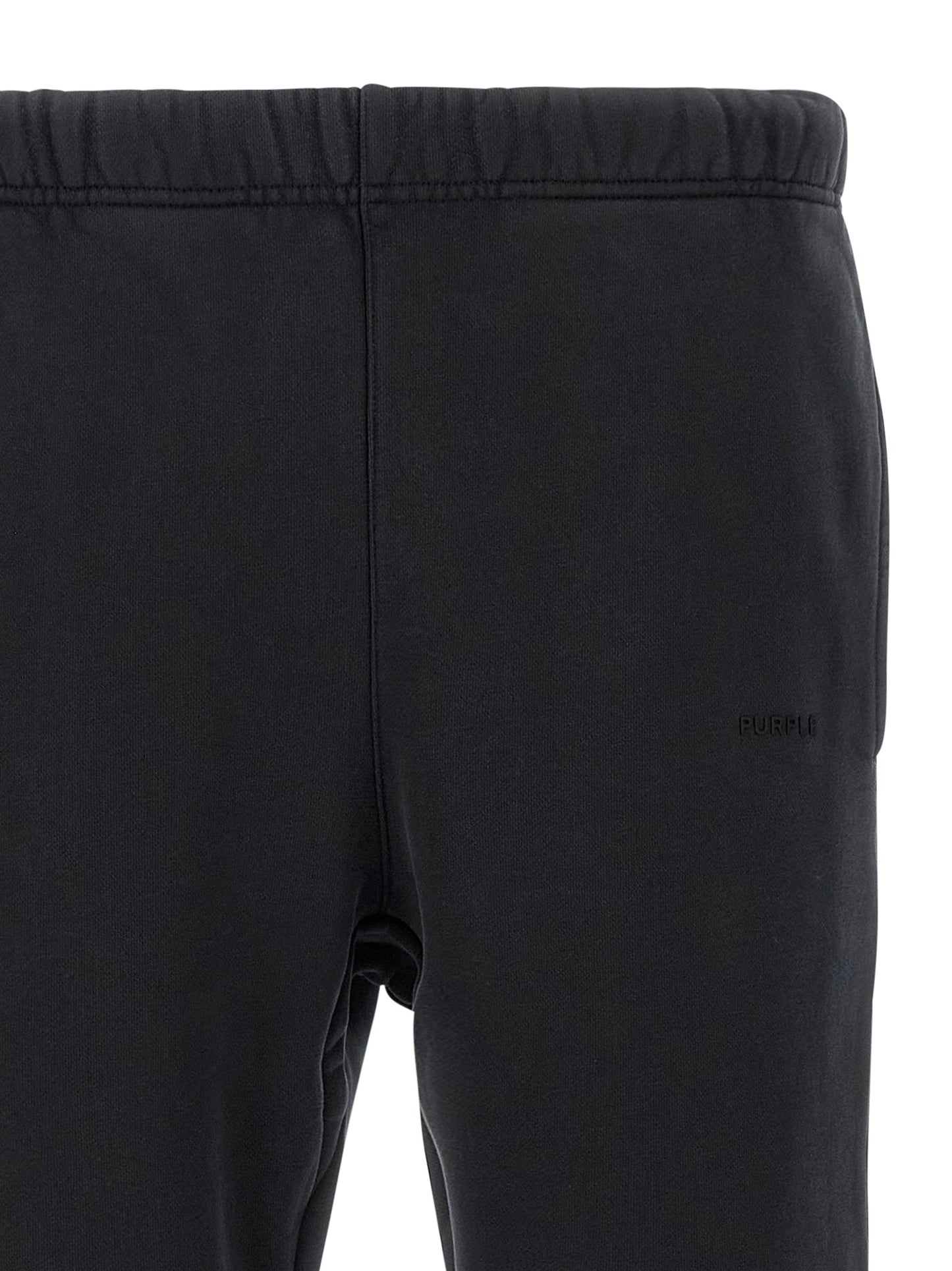 Joggers by PURPLE for men in cotton black & purple presents a refined pantology silhouette, artfully defined by a refined pantology straight-leg & wide, long, and a sophisticated .