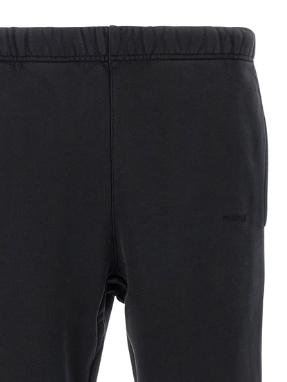 Joggers by PURPLE for men in cotton black & purple presents a refined pantology silhouette, artfully defined by a refined pantology straight-leg & wide, long, and a sophisticated .