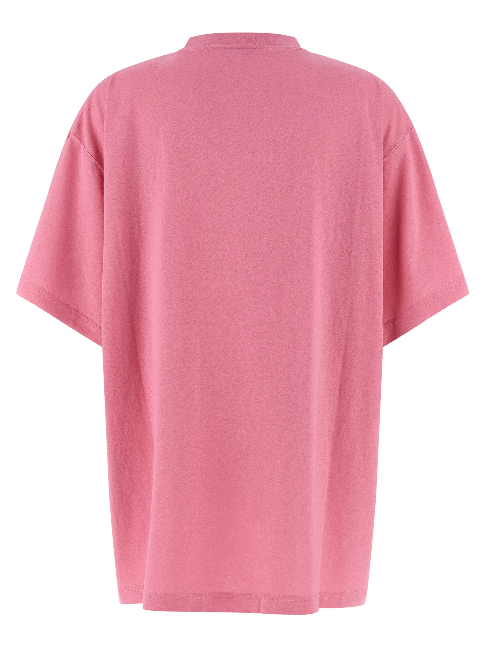 T-Shirt by Balenciaga for women in cotton multicolor & pink features a plush silhouette, showcasing a sophisticated and for a truly plush finish.