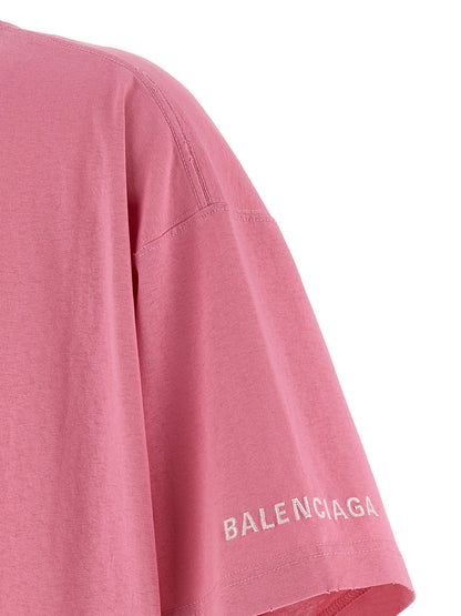 T-Shirt by Balenciaga for women in cotton multicolor & pink showcases a unassuming silhouette, artfully detailed with a refined and unassuming for a sophisticated, contemporary look.