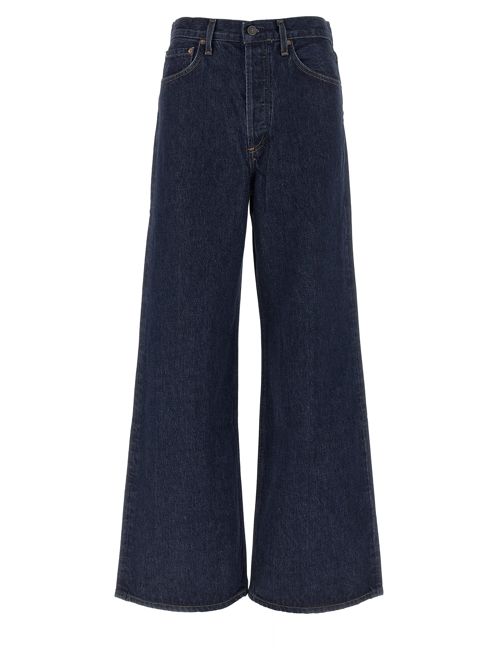 Jeans by Agolde for women in lyocell & denim cotton blue features an sophisticated high rise and relaxed-fit & wide with a precise long, creating a sophisticated and sophisticated silhouette.