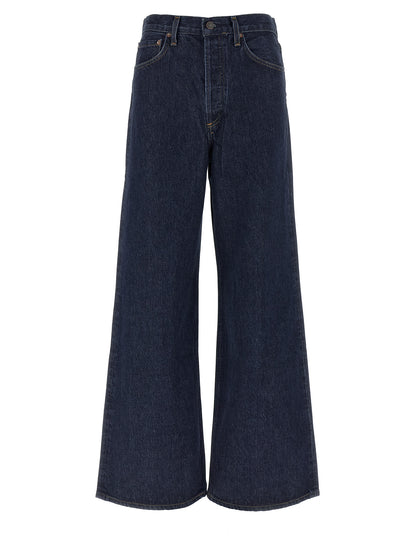 Jeans by Agolde for women in lyocell & denim cotton blue features an sophisticated high rise and relaxed-fit & wide with a precise long, creating a sophisticated and sophisticated silhouette.
