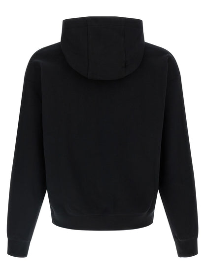 Sweatshirt Hoodie by Versace for men in cotton black showcases a city-ready silhouette, artfully detailed with a signature hooded neckline and for a city-ready finish.