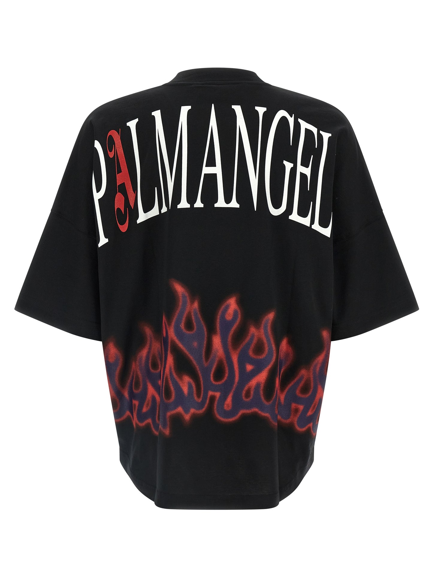 T-Shirt by Palm Angels for men in cotton black & print features an on trend silhouette, perfectly showcasing a on trend and crew neckline for an elevated aesthetic.