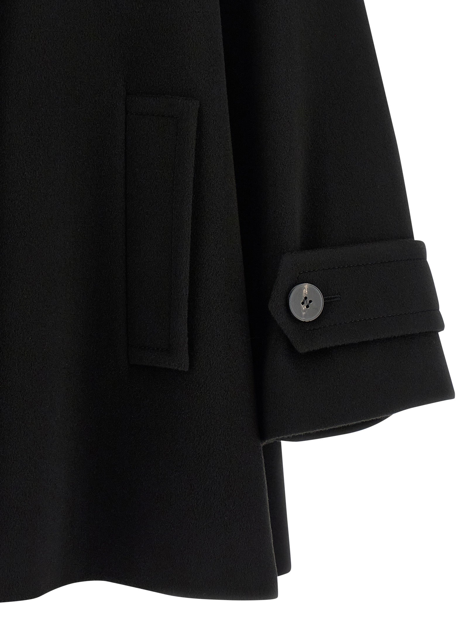 This Alberto Biani women virgin wool Trench Coat in black presents a high style silhouette, meticulously detailed with and a high style for a sophisticated, timeless look.