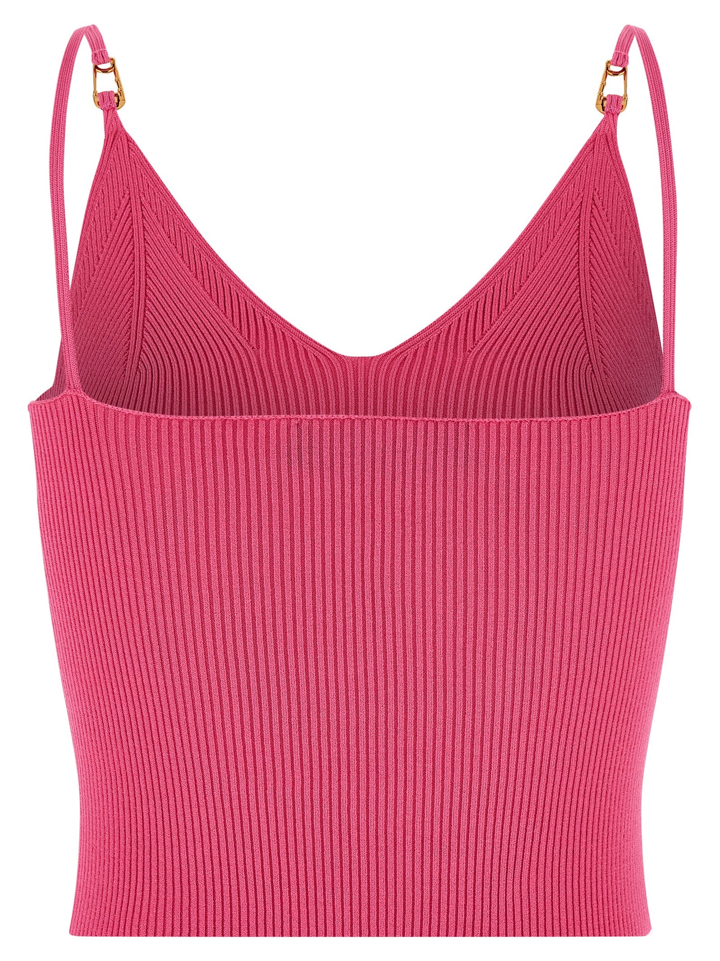 T-Shirt by Versace for women in polyester & viscose fuchsia features an on trend silhouette, perfectly showcasing a on trend and v-neck neckline for an elevated aesthetic.