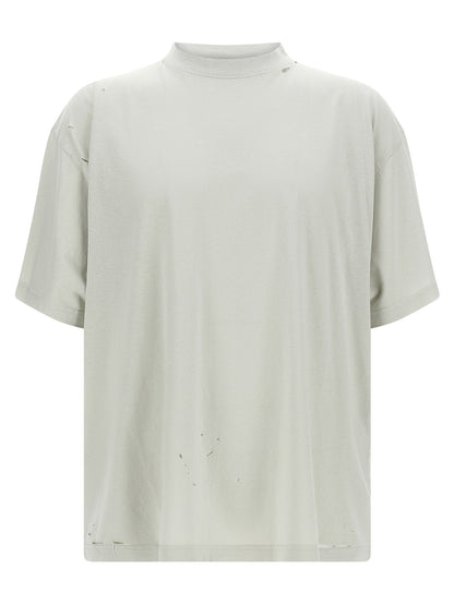 Balenciaga Women's Relaxed Fit Short-Sleeve Crew Neck Cotton T-Shirt - Beige Print