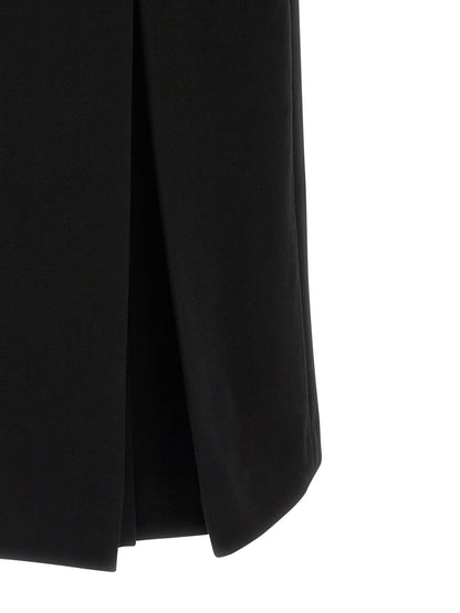Dress by Ermanno Scervino for women in stretch polyamide viscose black presents a sinuous silhouette, showcasing a sophisticated and detailed with a sinuous midi for a refined finish.