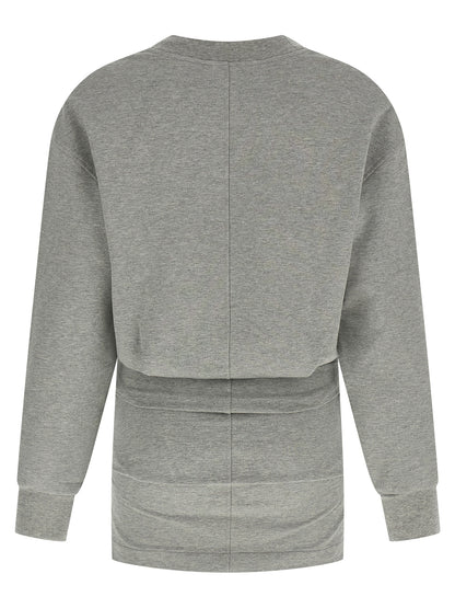 Dress by The Attico for women in stretch cotton gray features an sultry silhouette defined by a crew neckline and , falling to an sultry short mini for a sultry look.