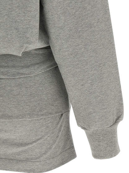 Dress by The Attico for women in stretch cotton gray features an cute silhouette, detailed with a and that elegantly flows into a cute short mini.