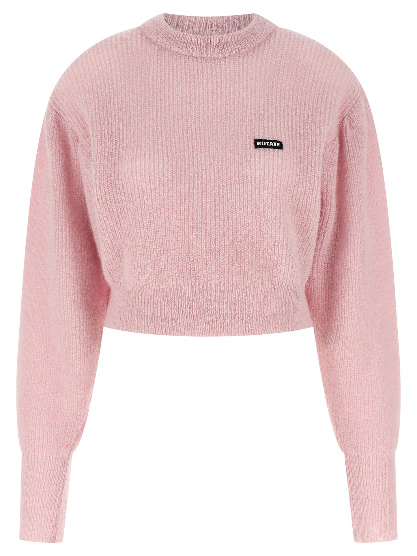 Cardigan by ROTATE BIRGER CHRISTENSEN for women in alpaca wool & polyamide multicolor & pink features a dramatic silhouette, showcasing a sophisticated round neckline and dramatic detail for a timeless, premium look.