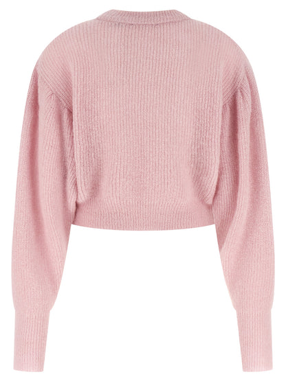 Cardigan by ROTATE BIRGER CHRISTENSEN for women in alpaca wool & polyamide multicolor & pink features a nuanced silhouette with a refined round neckline and nuanced detailing for a sophisticated look.