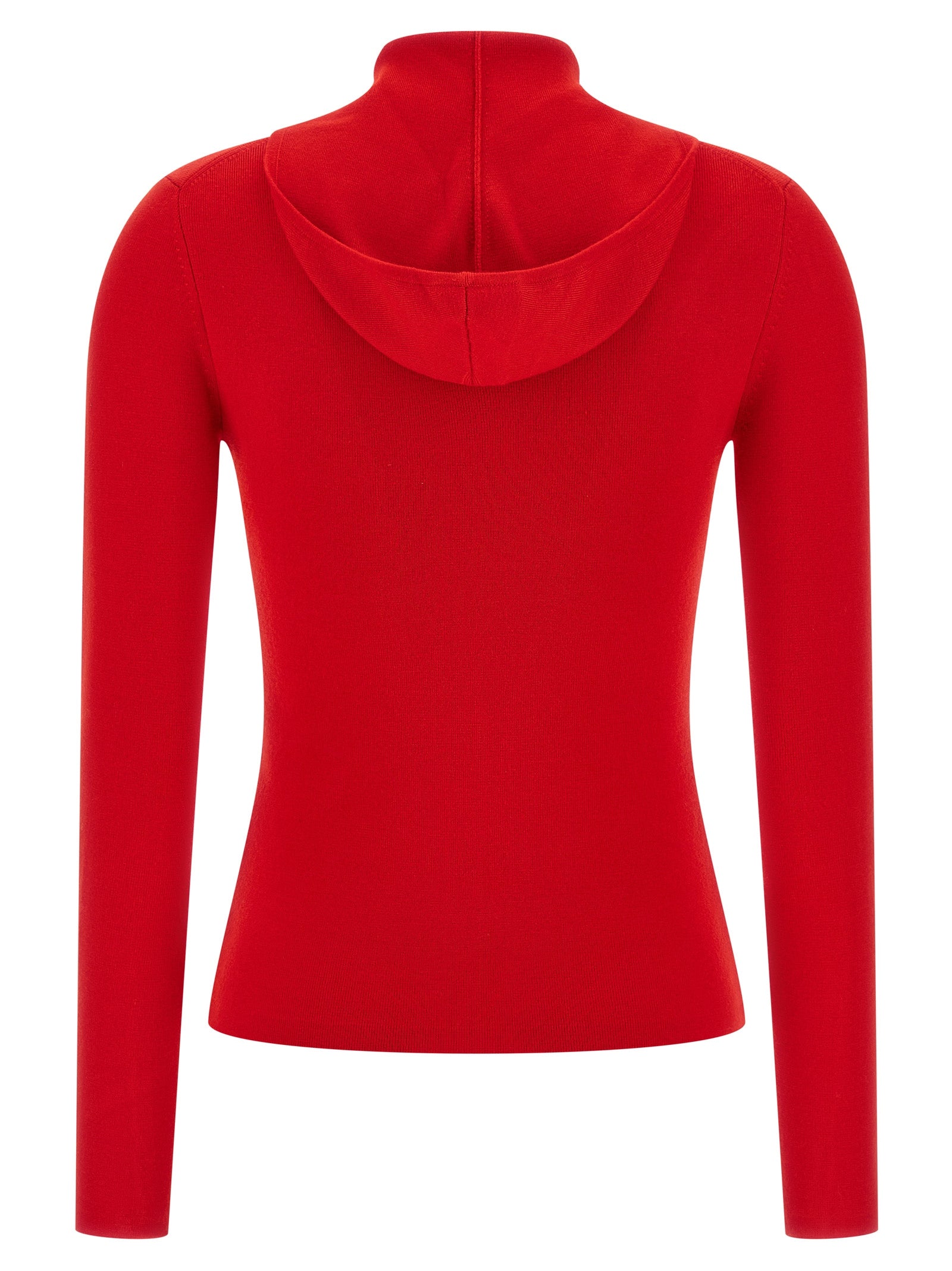 Hooded Cardigan by Victoria Beckham for women in nylon & wool multicolor & red showcases a captivating silhouette, artfully detailed with a captivating and hooded neckline for a truly sophisticated captivating look.