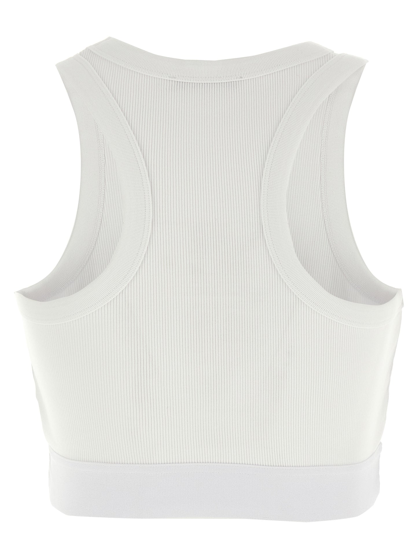 Tank Top by Givenchy for women in stretch cotton white & print showcases a streamlined Women's Crop Top Straight Stretch Cotton Tank design with a streamlined and .