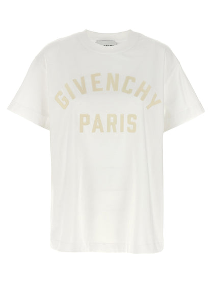 T-Shirt by Givenchy for women in cotton white showcases a unassuming silhouette, artfully detailed with a refined crew neckline and unassuming for a sophisticated, contemporary look.