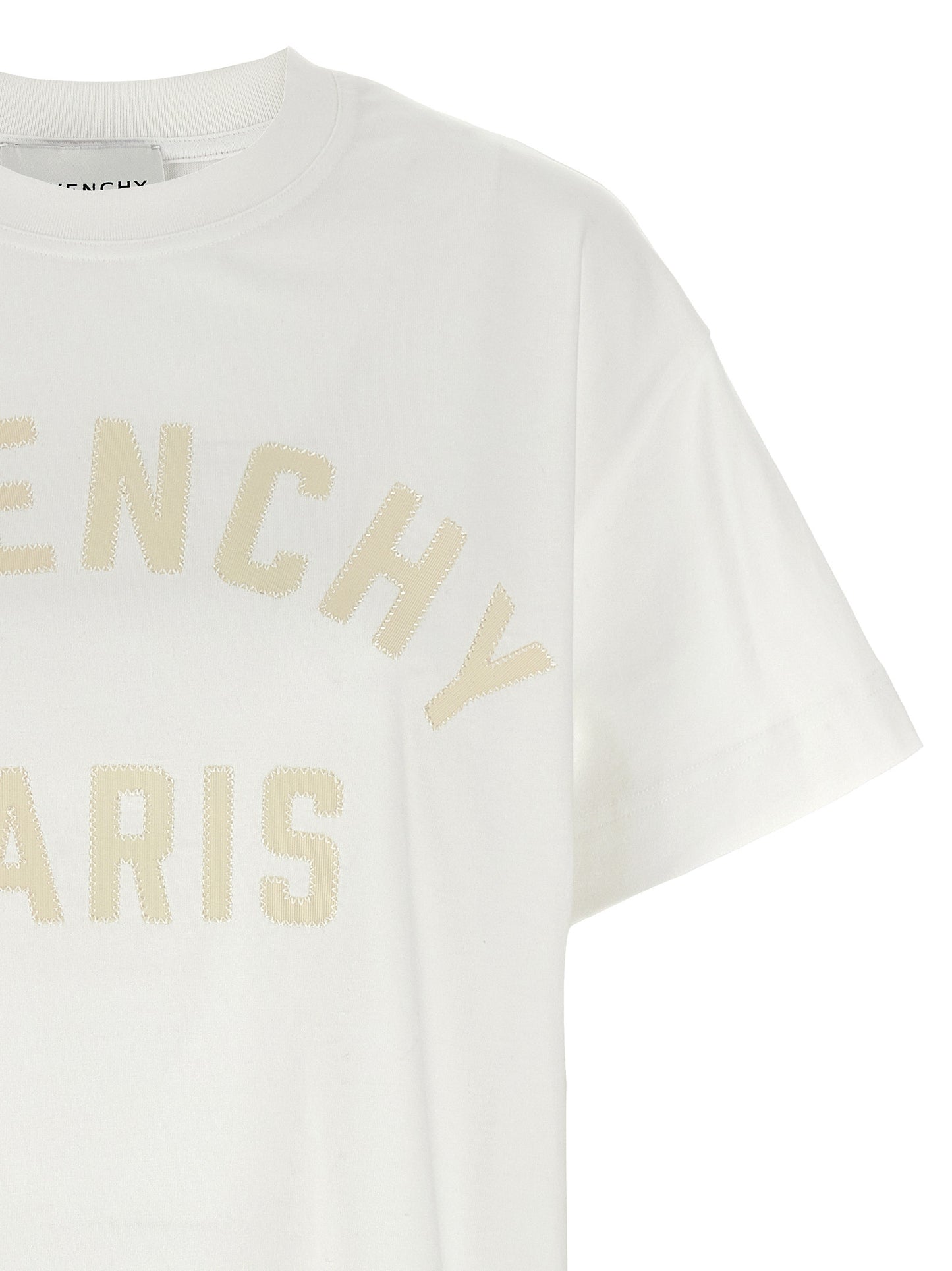 T-Shirt by Givenchy for women in cotton white features a plush silhouette, showcasing a sophisticated crew neckline and for a truly plush finish.