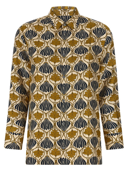 Blouse by Max Mara for women in silk twill multicolor & patterned, featuring a nuanced and nuanced for a sophisticated finish.