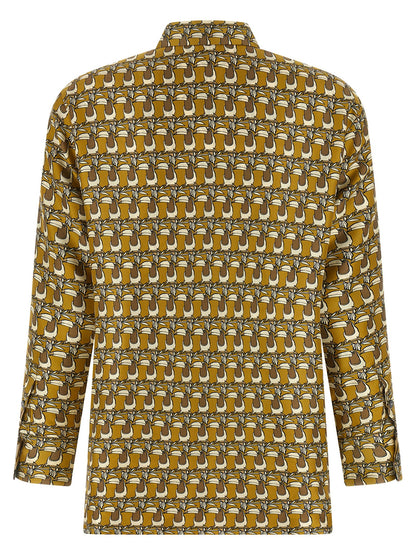 Blouse by Max Mara for women in silk twill multicolor & patterned features an architectural silhouette with a refined and elegant for a architectural look.