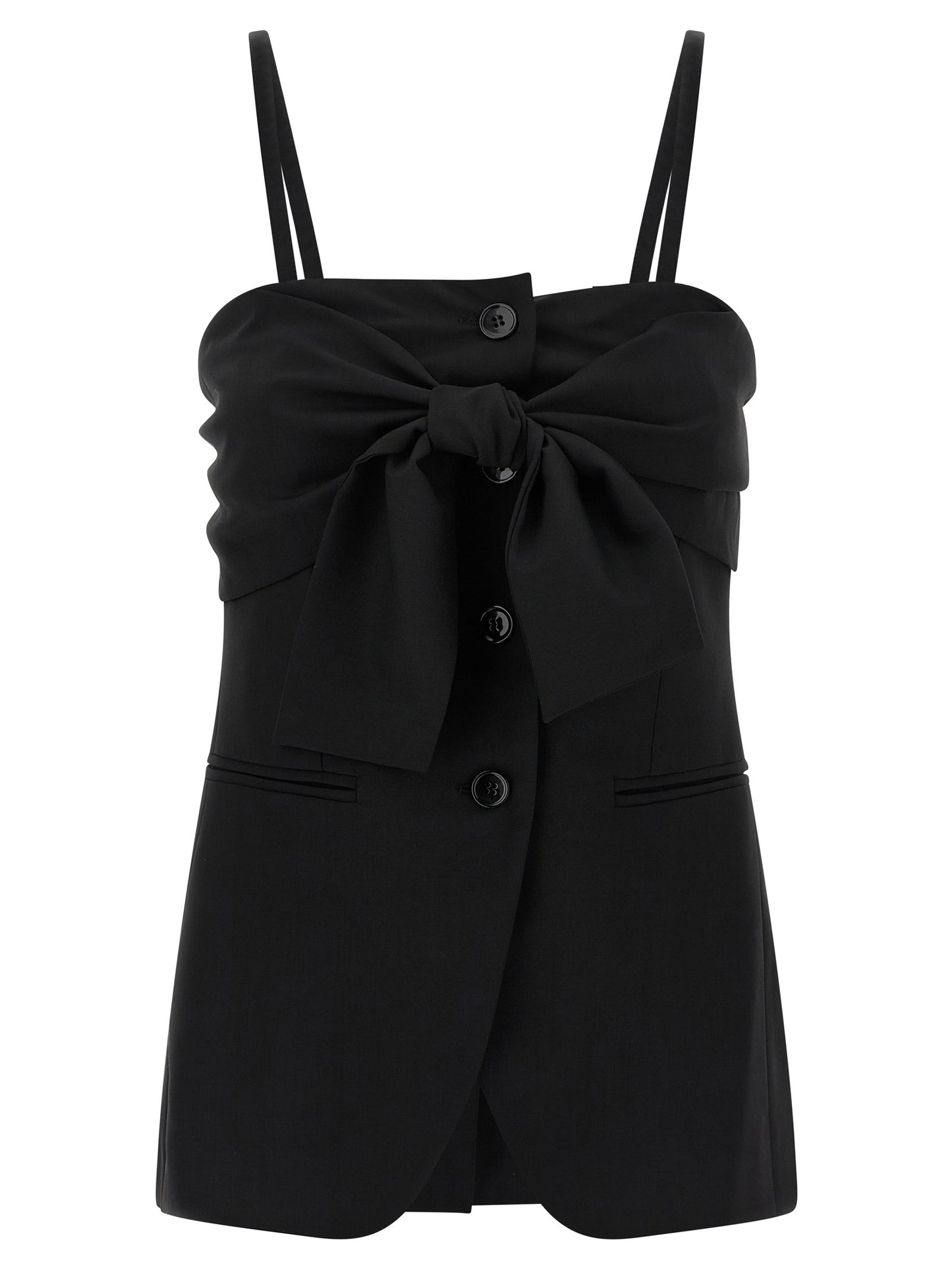 Tank Top by Max Mara for women in canvas & virgin wool black & patterned showcases a sumptuous silhouette, artfully detailed with a sumptuous split neckline and for a truly sumptuous finish.