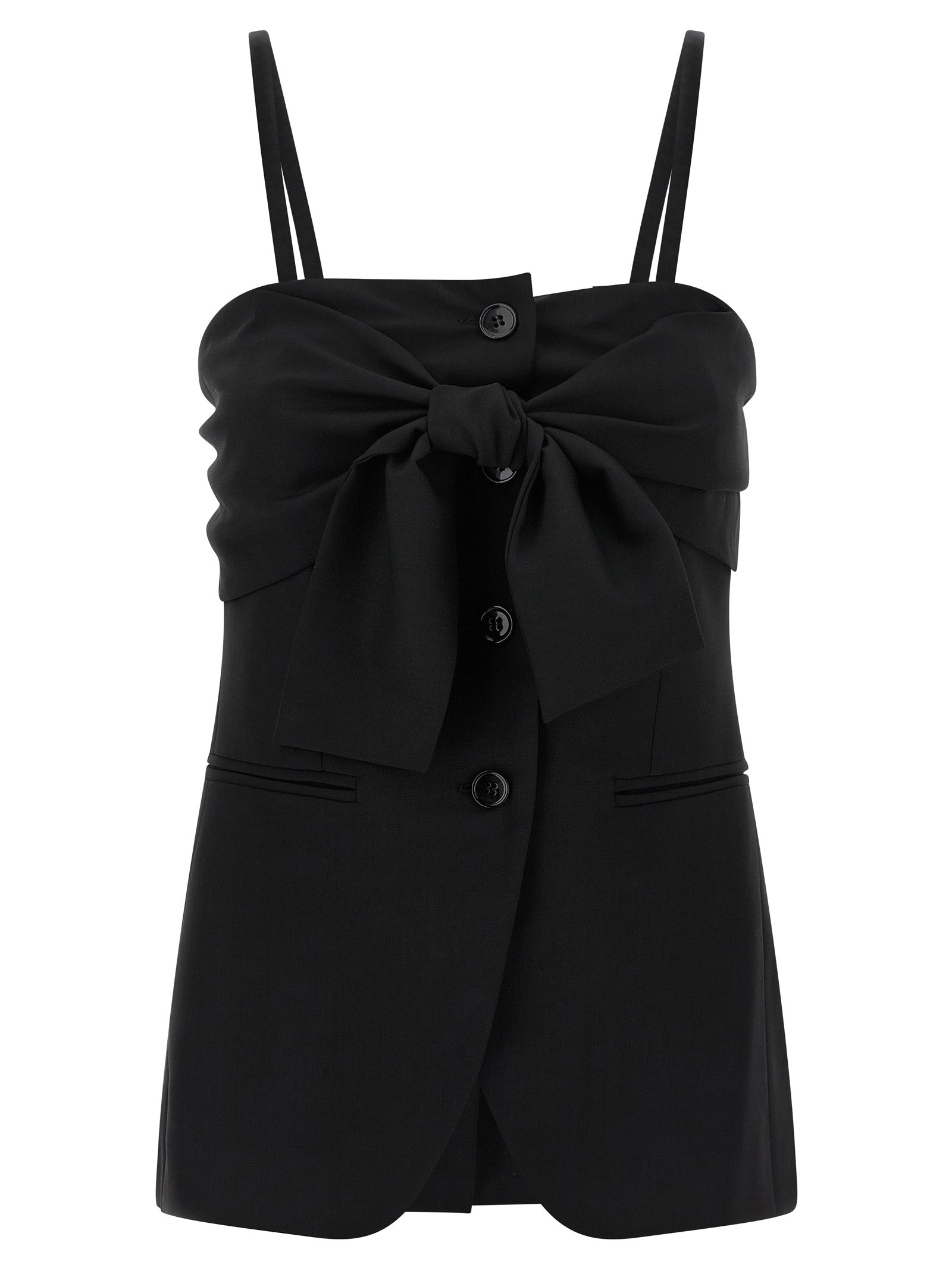 Tank Top by Max Mara for women in canvas & virgin wool black & patterned showcases a sumptuous silhouette, artfully detailed with a sumptuous split neckline and for a truly sumptuous finish.