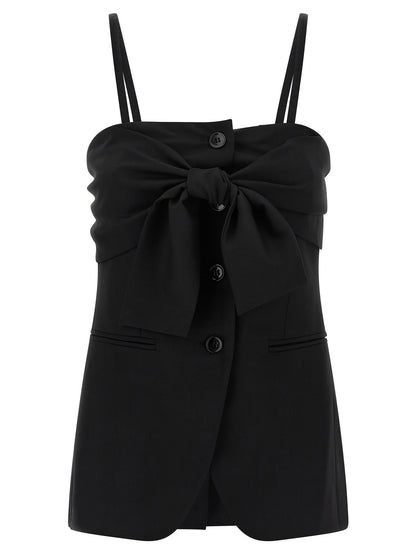 Tank Top by Max Mara for women in canvas & virgin wool black & patterned showcases a sumptuous silhouette, artfully detailed with a sumptuous split neckline and for a truly sumptuous finish.