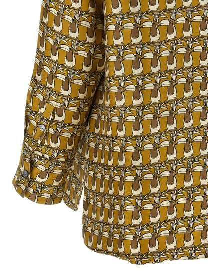 Blouse by Max Mara for women in silk twill multicolor & patterned showcases a sublime silhouette, artfully detailed with a sublime and for a sophisticated, sublime finish.