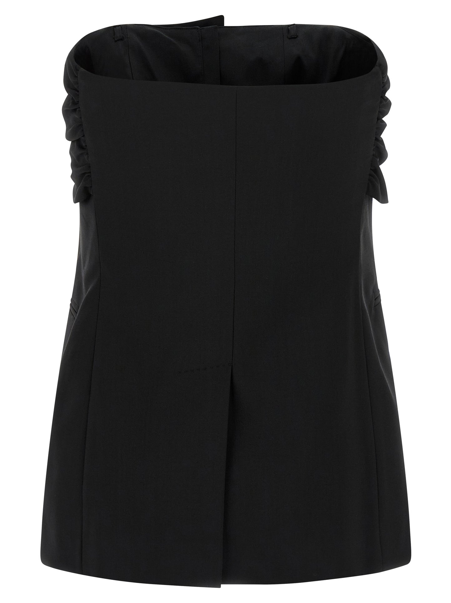 Tank Top by Max Mara for women in canvas & virgin wool black & patterned showcases a meticulous silhouette, artfully finished with a meticulous split neckline and for a sophisticated, meticulous look.