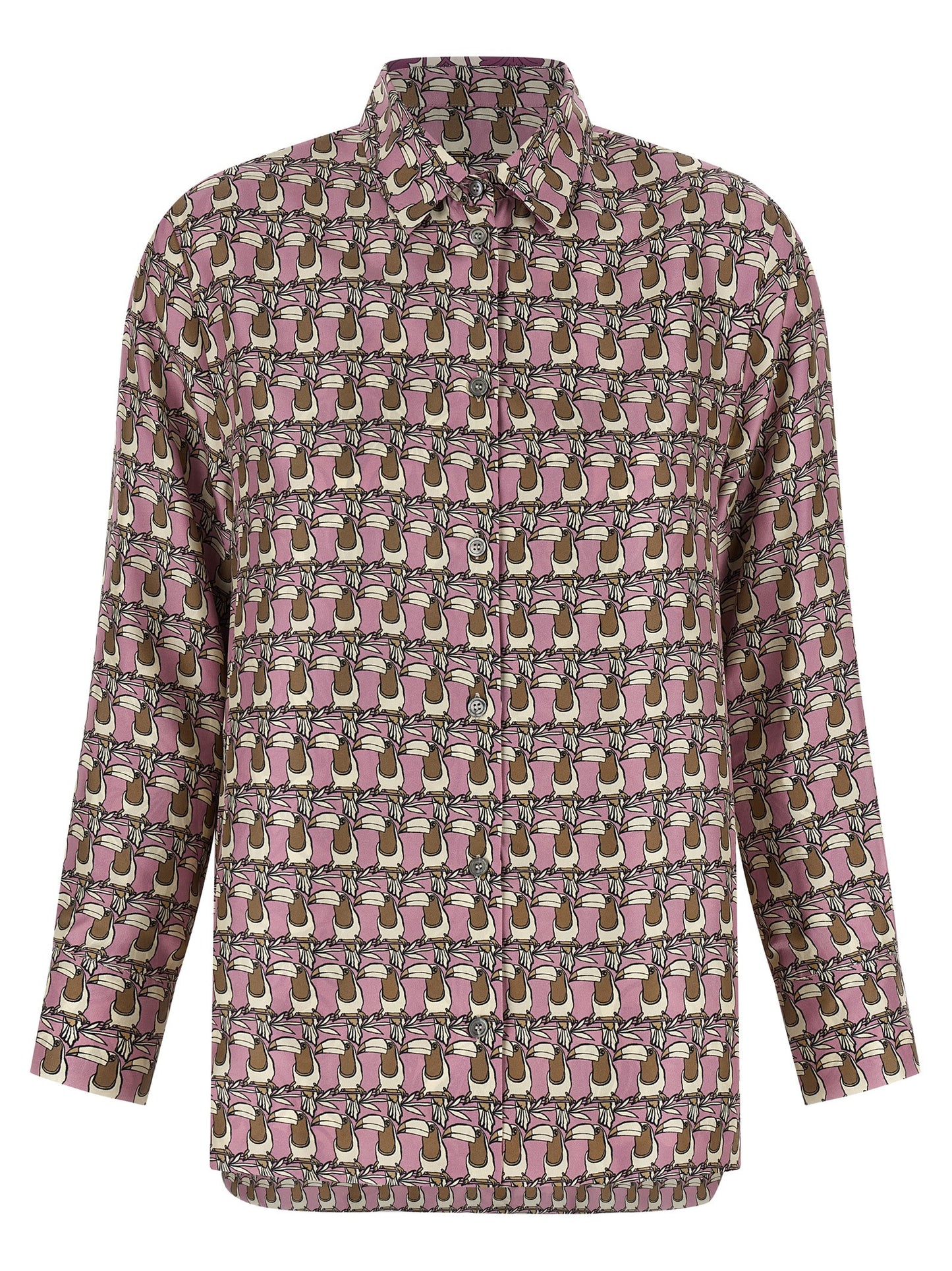 Blouse by Max Mara for women in silk twill multicolor & patterned features an polished silhouette, showcasing a sophisticated asymmetric neckline and detail for a truly polished finish.
