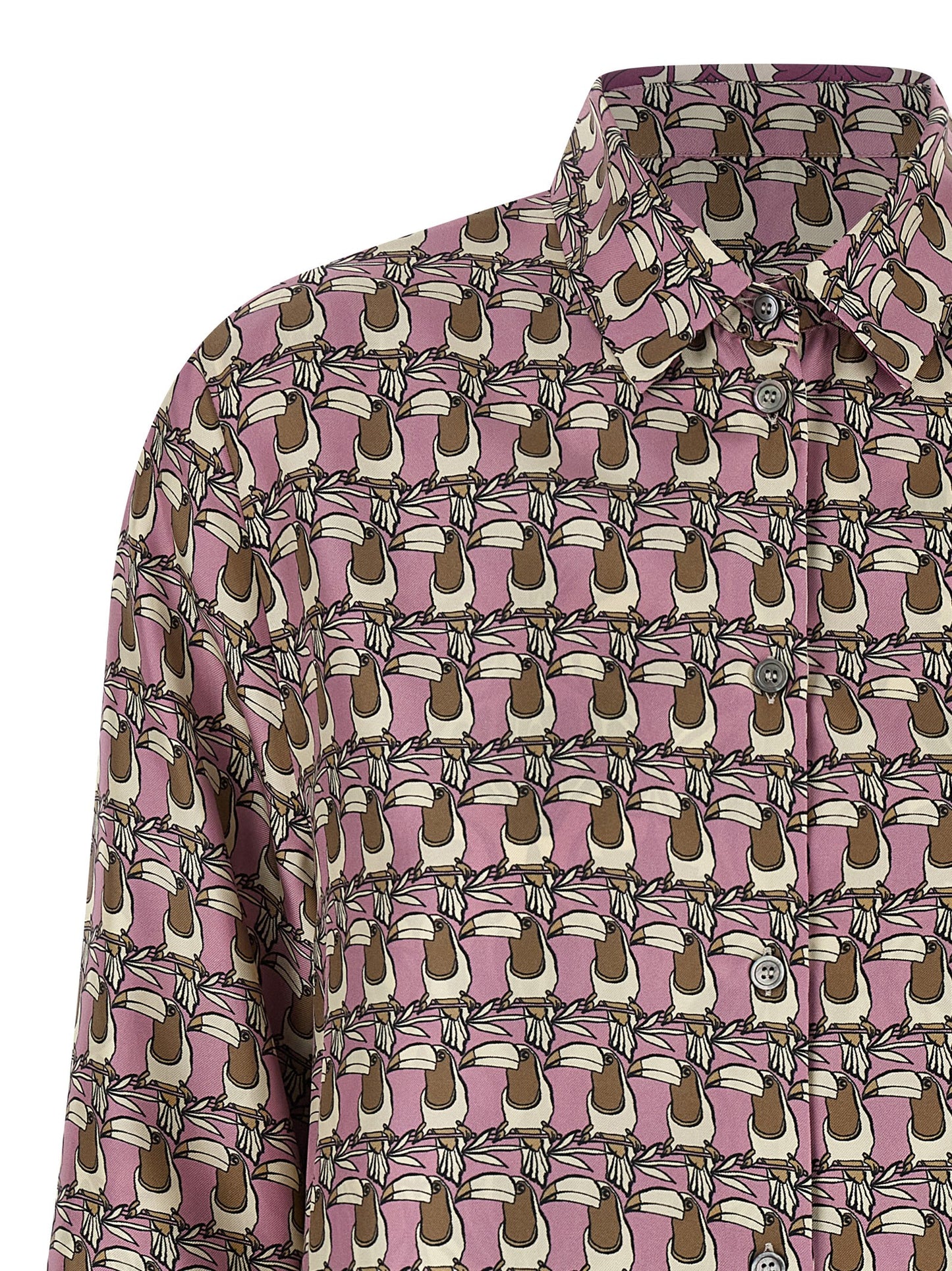 Blouse by Max Mara for women in silk twill multicolor & patterned, featuring a nuanced and nuanced asymmetric neckline for a sophisticated finish.
