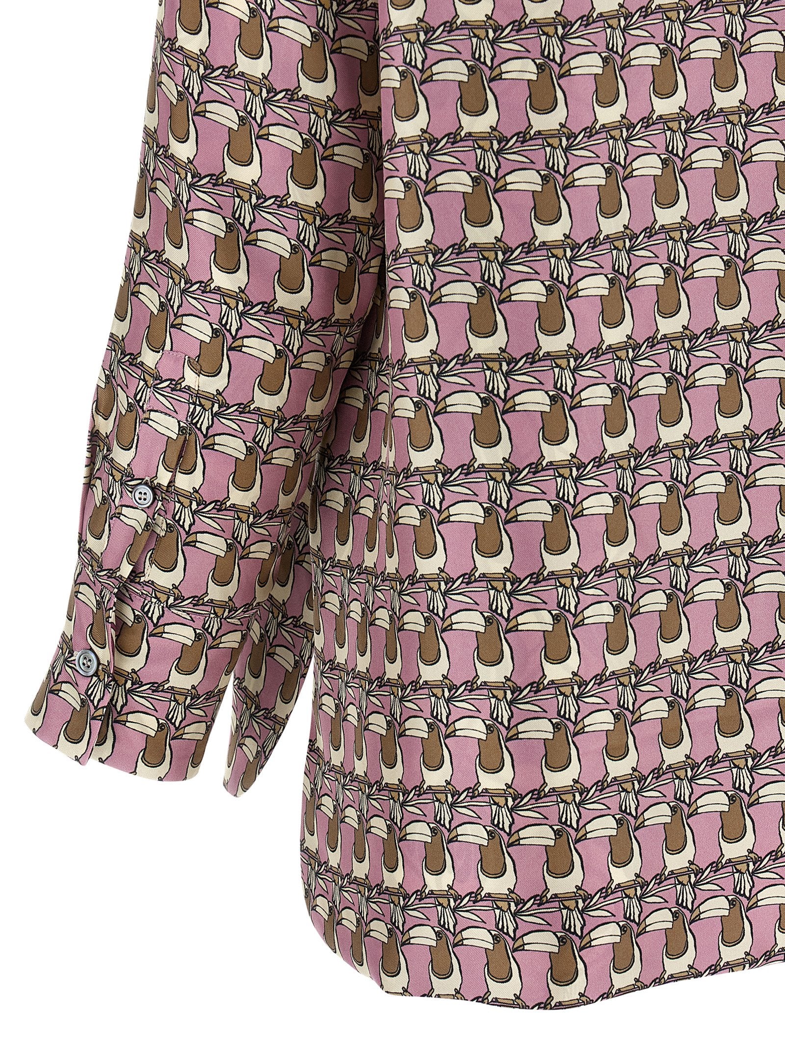 Blouse by Max Mara for women in silk twill multicolor & patterned showcases a sharp silhouette, elegantly detailed with a sharp and sharp .