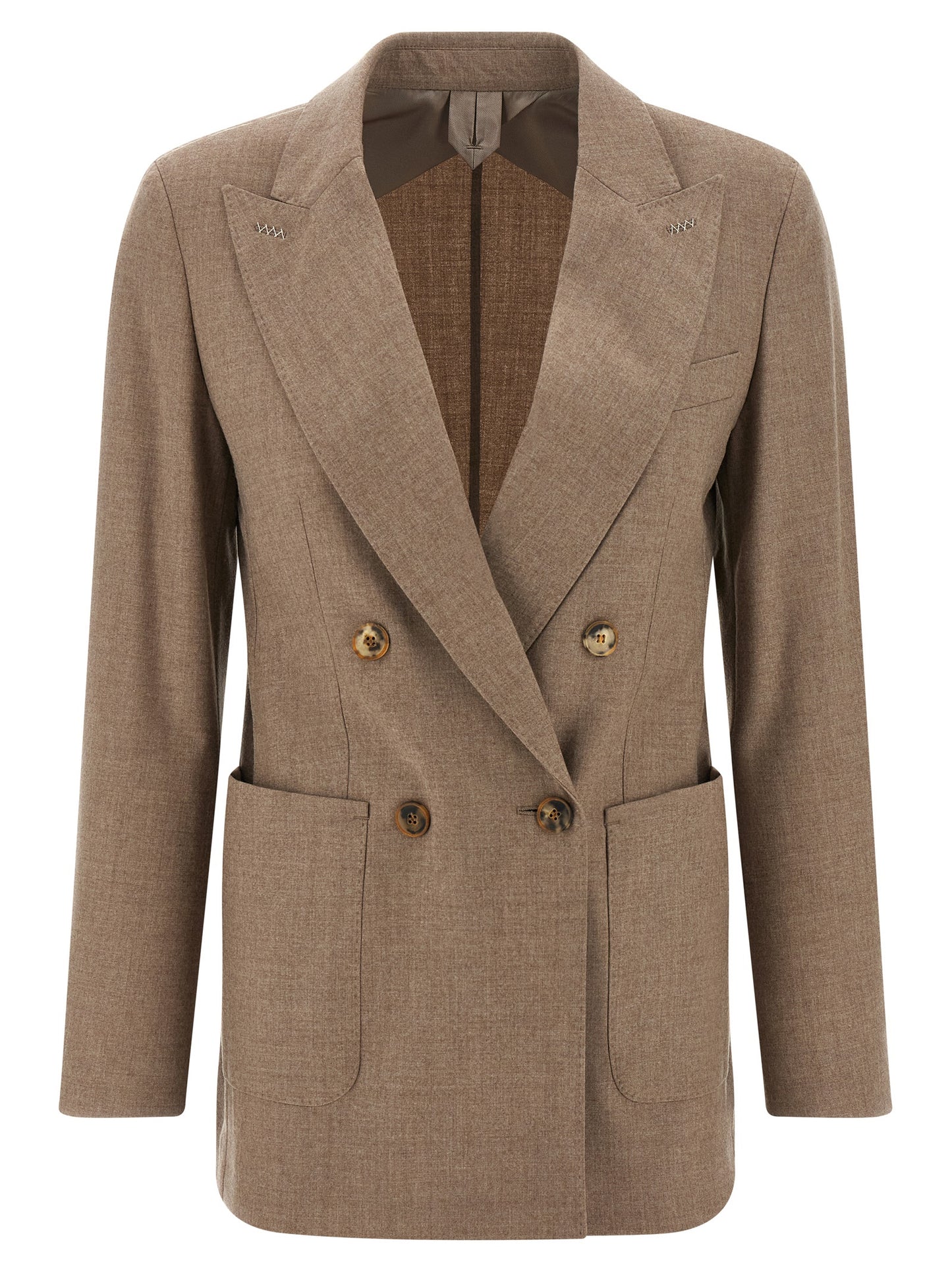 Blazer by Max Mara for women in cashmere & cupro beige features an crisp silhouette with sophisticated and a crisp for a truly crisp finish.