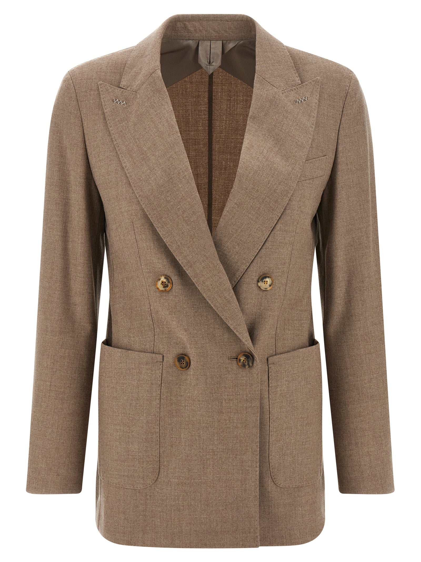 Blazer by Max Mara for women in cashmere & cupro beige features an crisp silhouette with sophisticated and a crisp for a truly crisp finish.