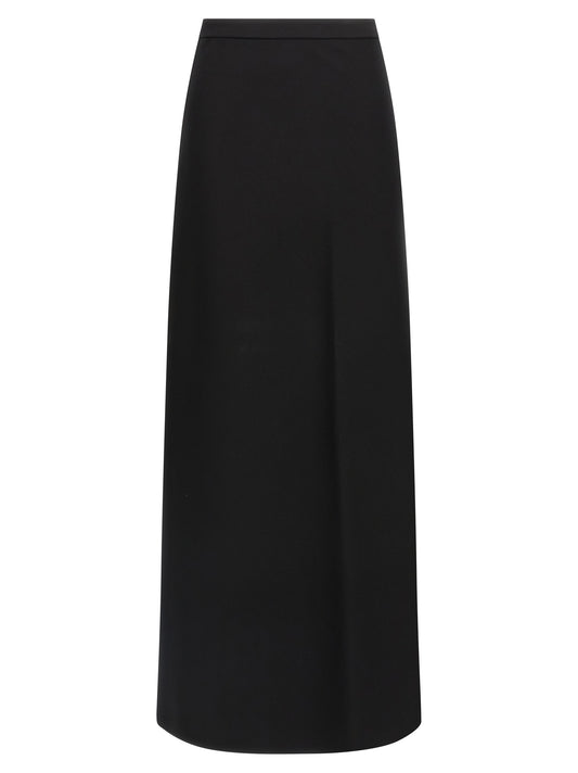 Skirt by Max Mara for women in stretch polyamide cotton black features an tailored silhouette, artfully capturing the essence of Women's Flared Stretch Polyamide Cotton Mini Skirt in a sophisticated mini.