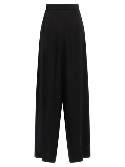 Palazzo Pants by Max Mara for women in polyester black features an refined tailoring silhouette, showcasing a premium wide with a high rise and long cut for a refined tailoring look.