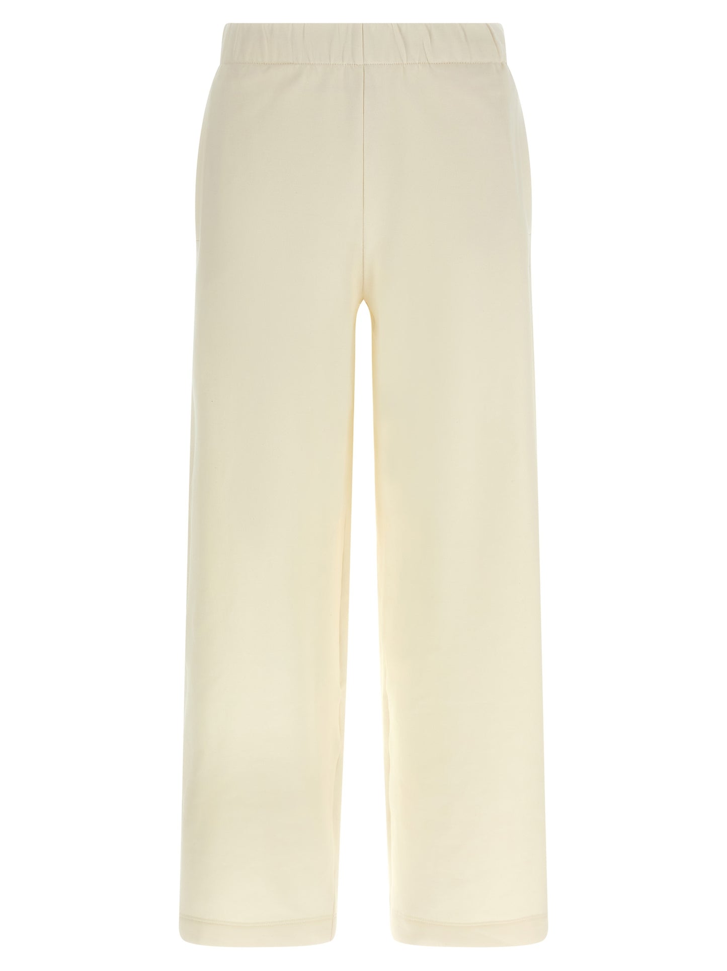 Casual Pants by Max Mara for women in silk & cotton white presents a tailored silhouette, showcasing a tailored straight-leg and long cut with a refined for a truly tailored aesthetic.