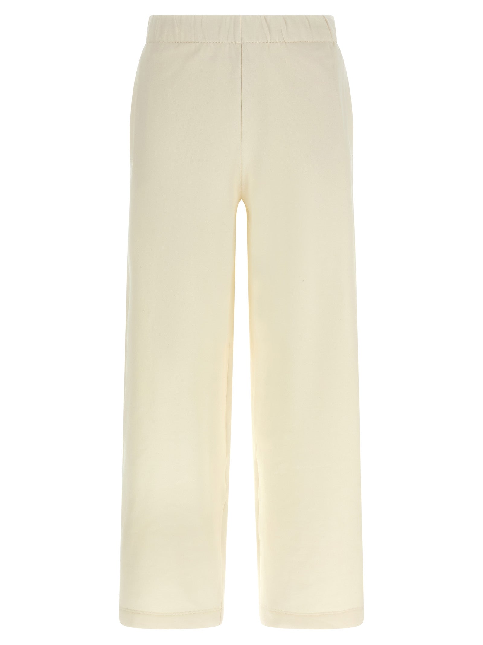 Casual Pants by Max Mara for women in silk & cotton white presents a tailored silhouette, showcasing a tailored straight-leg and long cut with a refined for a truly tailored aesthetic.