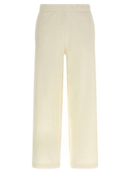 Casual Pants by Max Mara for women in silk & cotton white presents a tailored silhouette, showcasing a tailored straight-leg and long cut with a refined for a truly tailored aesthetic.